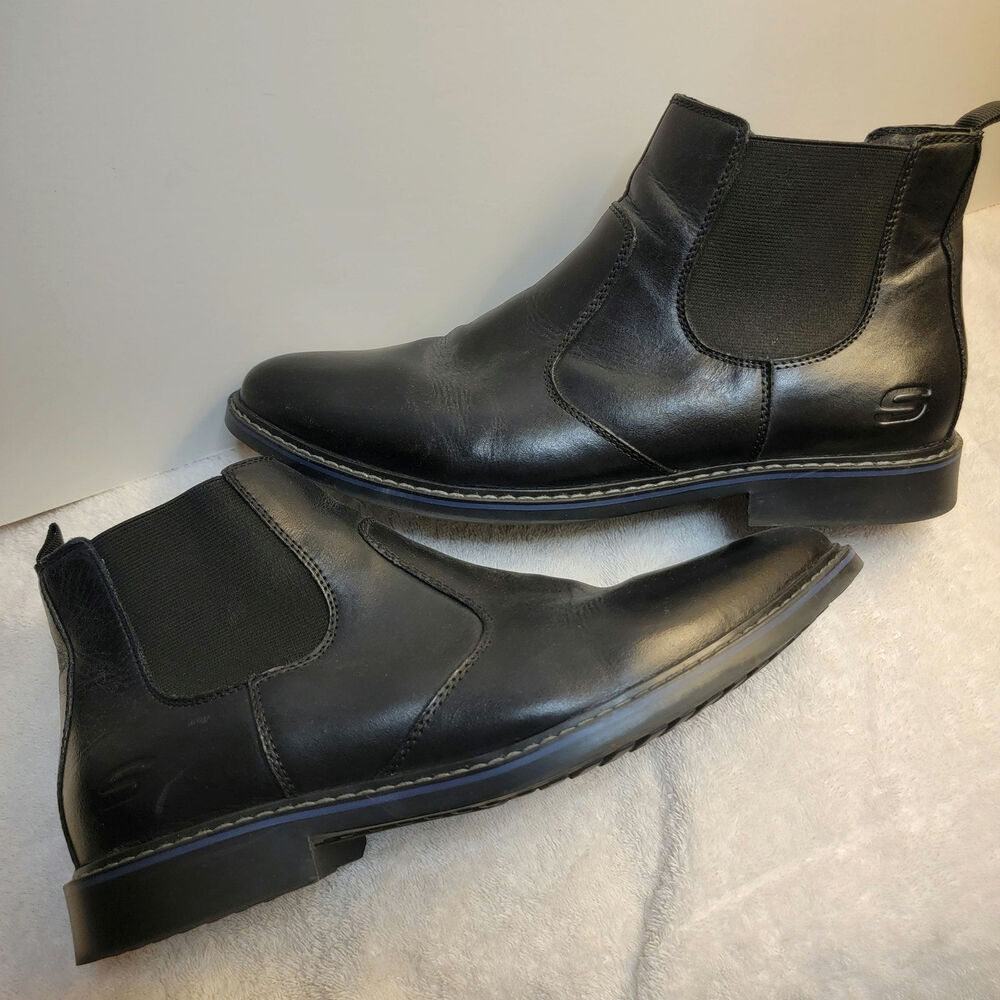 Skechers Black Chelsea Ankle Boots Men Size 11